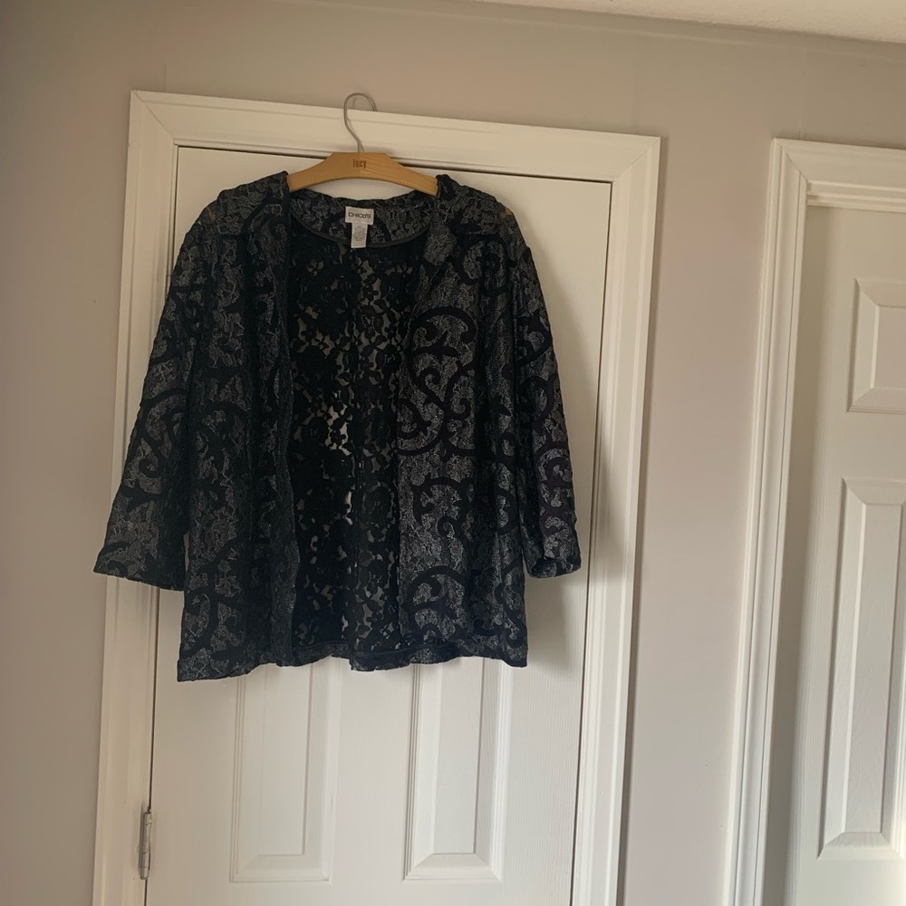 Chico's Black Lace Top